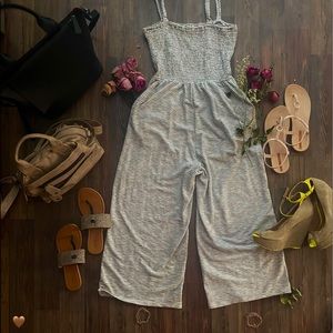 Striped White & Navy Blue Romper